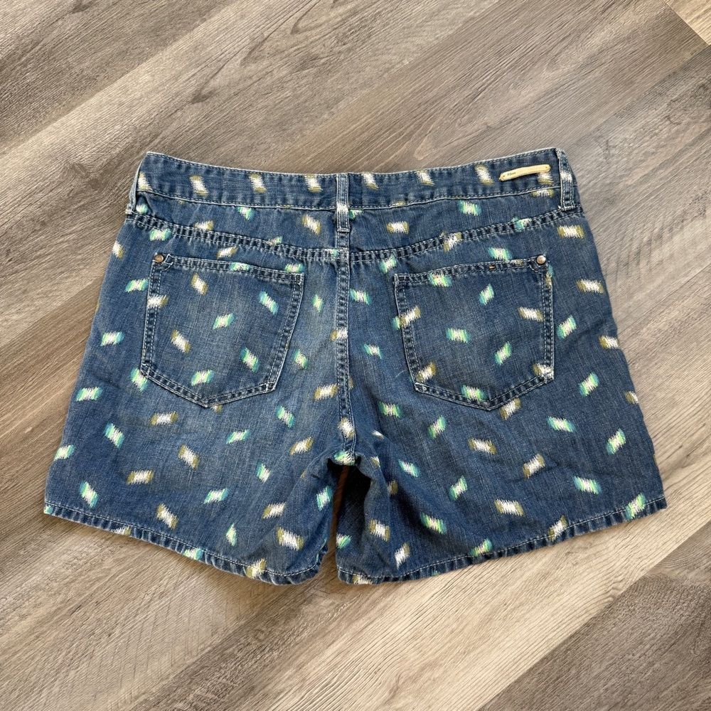 Anthropologie Pilcro Shorts 32 Waist Artstroke Print Boho Cotton Linen - Picture 5 of 12
